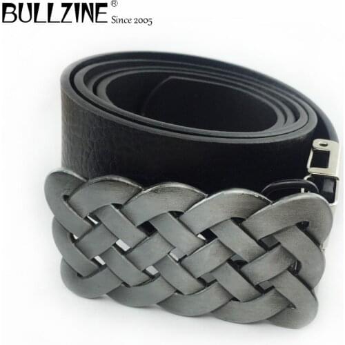 Bullzine western celtic cowboy jeans gift belt buckle free PU belt with connecting clasp FP-02752 drop shipping