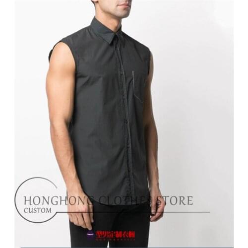 S-6XL! 2021 New fashion men fashion slim young men personality sleeveless shirt