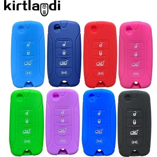 Silicone Key Case Cover Holder Keychain for Jeep Renegade 2016 2019 2020 for Jeep Compas 2019 Remote Control Keyless Protection