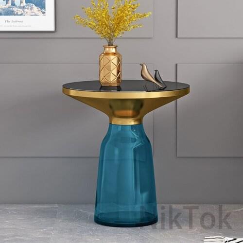 Nordic Luxury Coffee Table Modern Minimalist Creative Designer Round Metal Small Coffee Table Livingroom Furniture