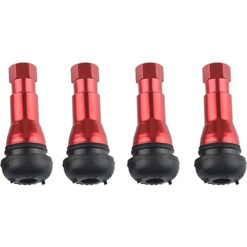 4 Pieces TR413 46mm Wheel Rim Tire Valve Stem Car Truck Vehicle Red