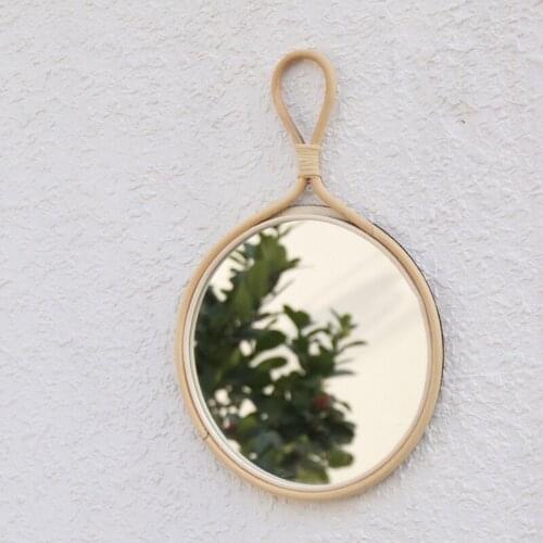 Cane Makes Up Mirror зеркало косметическое Porch Circle Mirrors Simple Creative Lovely Metope Household Furniture Decoration