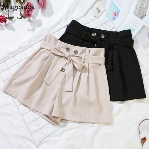 Summer Plus Size Shorts For Women 2021 Korean New Loose High Waist Shorts Bow Solid Casual Wild Leg shorts Women Slim Hot 9008