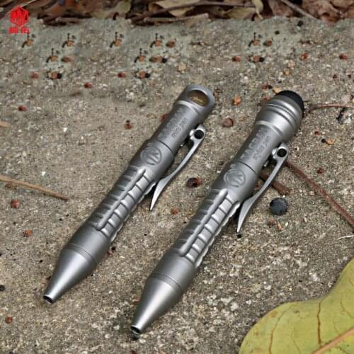 1PCS Multifunctional Defensive Titanium Alloy Tactical Bolt Pen Portable EDC Pen Anti-Wolf Weapon