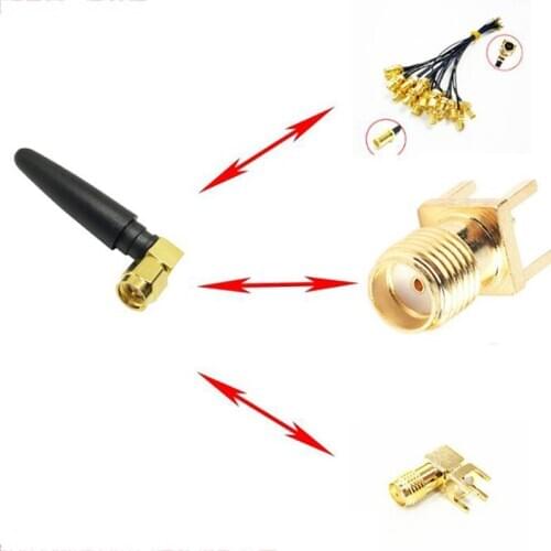 1pc 2.4G wifi bluetooth Radio Antenna 2dbi Gain SMA Male plug connector Right Angle 2.4 g module