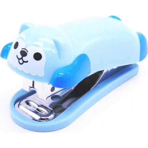 1pcs Blue mini puppy stapler cartoon office school supplies stationery paper clip Binding Binder book sewer