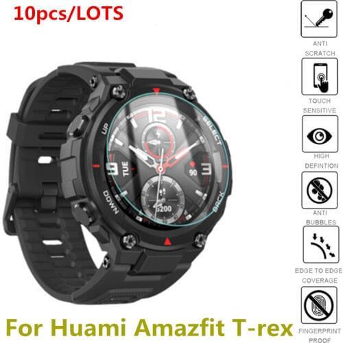 10Pack for Huami Amazfit T-Rex Tempered Glass Screen Protector 9H Scratch Proof Explosion-Proof Smartwatch Protective Glass