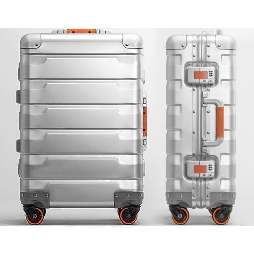 100% Full Aluminum Luggage Checked Boarding Suitcase 20"24" Carry On Luggage Hardside Rolling Luggage Trolley Luggage Suitcase