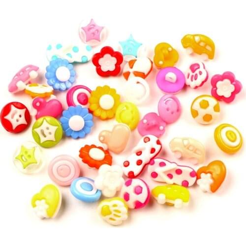 LF 100Pcs Mixed Style Acrylic Sewing Buttons For Cloth Needlework Flatback Scrapbooking Crafts Decorative Diy Accessories