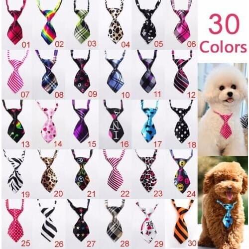 100 pcs Fashion Polyester Silk Pet Dog Necktie Adjustable Handsome Bow Tie Necktie Grooming Supplies