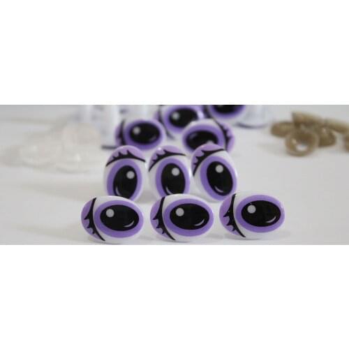 200pcs/lot new design clean print purple cartoon toy safety eyes+ back washer for plush doll findings