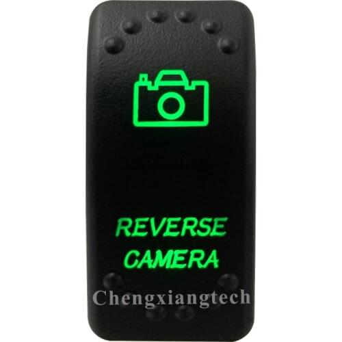 5 Pin On Off SPST Car Boat Rocker Switch-Reverse Camera - Green Led Light- for 4x4 Carling Narva Caravan Marine 12v 24v