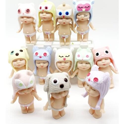 Random 6pcs Kawaii Cute Cupid Sleep Baby Mini Reborn Baby Birth Bieber Doll Action Figures Newborn Kids Children Girl Love Toys