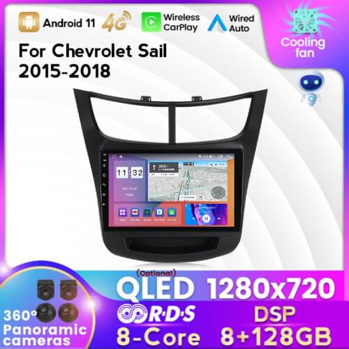 MEKEDE 2 DIN 6+128G Android 11 Car Radio Multimedia Player for Chevrolet SAIL 2015-2018 GPS Navigation Built-in Carplay AUTO BT