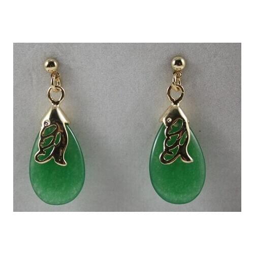 Free Shipping Elegant Natural jade Drop Earring