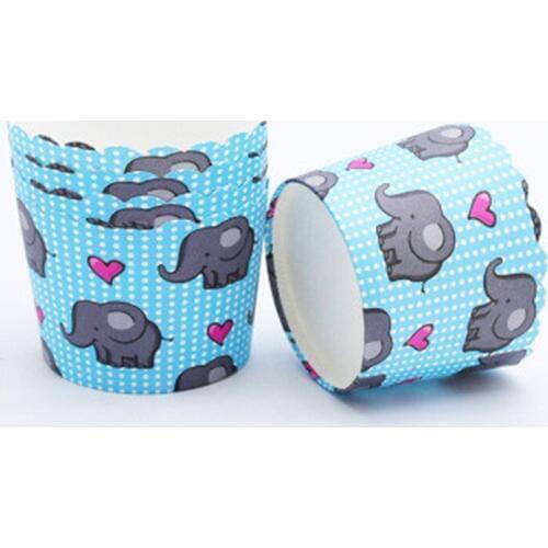 50Pcs Dot Elephant Muffin Cupcake Paper Cup Cupcake Wrapper Liner Baking Cup Case Wedding Party Dessert Cupcake Paper Cup