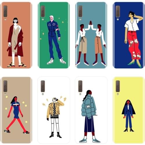 Case For Samsung Galaxy A5 A7 2018 A6 A8 Plus Fashion Model Men Lady Cartoon Cover For Samsung A3 A5 A7 2016 2017 Phone Cases