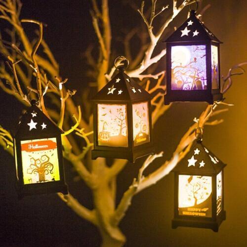 Halloween Party Decorative LED Flame Candle Lamps Fires Effect Light Pumpkin Light Small Oil Lamp for Home Bar Desktop