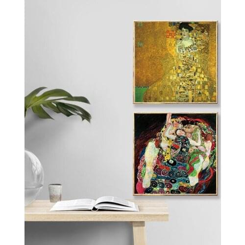 Virgin by Gustav Klimt Painting Canvas Poster Portrait of Adele Bloch Bauer Prints Gallery Wall Art Pictures Living Room Decor