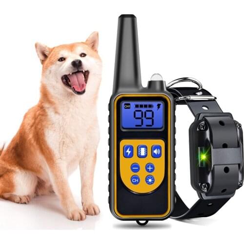 800m Electric Dog Training Collar Pet Remote Control Waterproof Rechargeable with LCD Display for All Size Shock Vibration Sound
