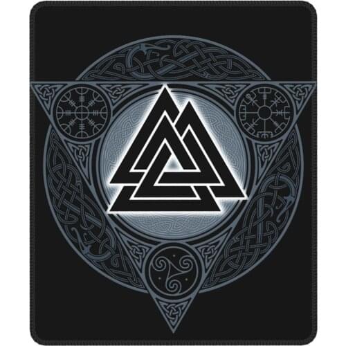 Valknut Ice Flame Vikings Valhalla Odin Novelty Mouse Pad Non-Slip Mat Pads Rubber Computer Keyboard Desk Pad