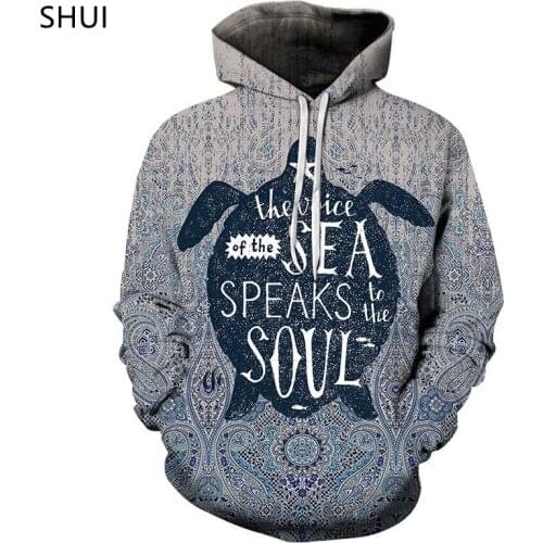 2021 Summer New Underwater World Mens and Womens Sports Harajuku Hoodie Fashion 3D Animal Print Couple Wear