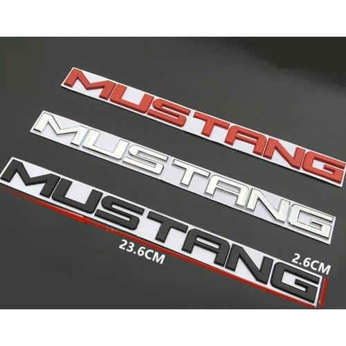 Metal English Letters MUSTANG Badge Tail Box Car Tail Label Body Sticker for 15-18 Ford Mustang