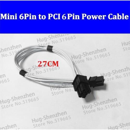 Mini 6pin to pcie 6pin 6 pin video card power cable support for Mac pro G5 GTX480 gtx680--1pcs/lot