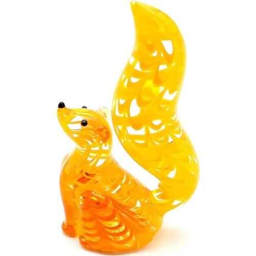 Mini Glass Squirrel Figurines Hook Silk Craft Design Cute Animal Ornaments Holiday Party Gifts For Kids Home Room Tabletop Decor