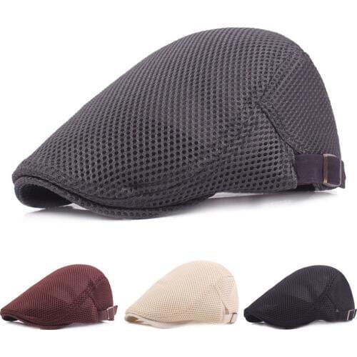 Men Fashion Mesh Summer Driving Golf Newsboy Hat Outdoor Beret Cap HATCS0310