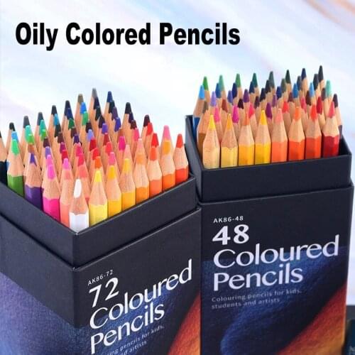 Professional 12/18/24/36/48/72 Colors Oily Colored Pencils Hexagon Wooden Handle Set Artist Painting Drawing Sketch Art Design