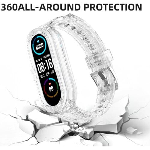 New Smart Watch Belt Strap For Xiaomi Mi Band 6 5 4 3 NFC Strap Silicone Transparent TPU 7 Color Replacement Wristband Bracelet