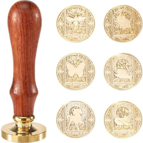 Retro Animal Printed Wax Seal Stamp Fire Painting Stamping Envelopes Cards