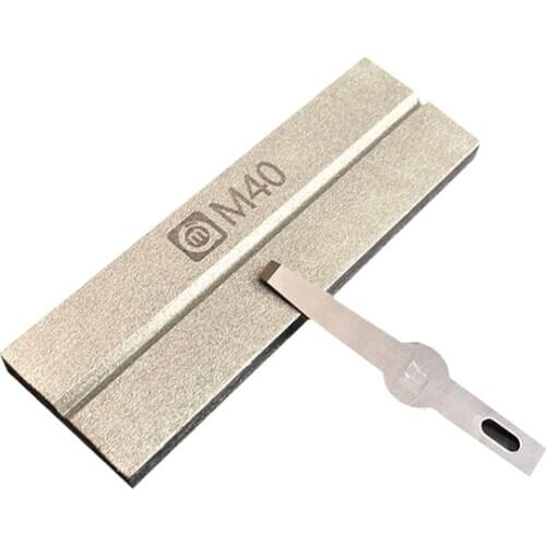 AMAOE Grindstone M40 Gold Plated Steel Whetstone for Polishing Scorpion Grinding Blade Double Sided Tweezers Repair Tool