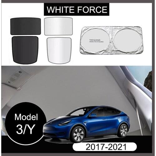 For Tesla Model 3 Model Y UVB Sun Visor Front Windshield Auto Parasol Sunshade CAR WINDSHIELD SUNSHADES Sunroof Shade Curtains