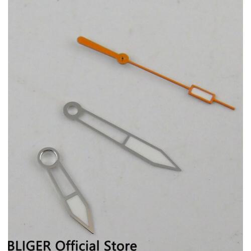 BLIGER Silver color edge Luminous Watch Hand Fit for MIYOTA 8205 8215 821A Automatic Movement Orange Small Second Hand H40
