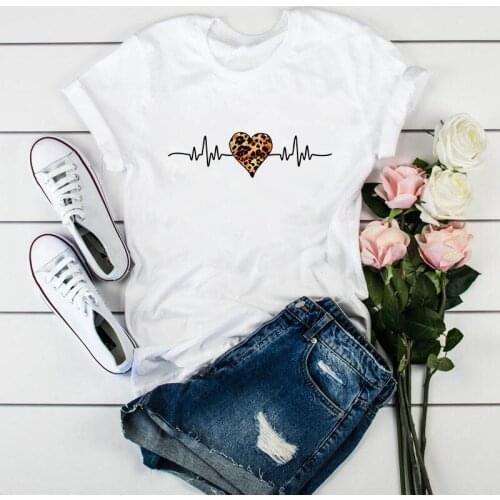 Woman T Shirt 2021 Leopard Love Fashion Summer Tops TShirt Streetwear Women Female Casual Short Sleeve Tee Tops PLUS SIZE XXXL