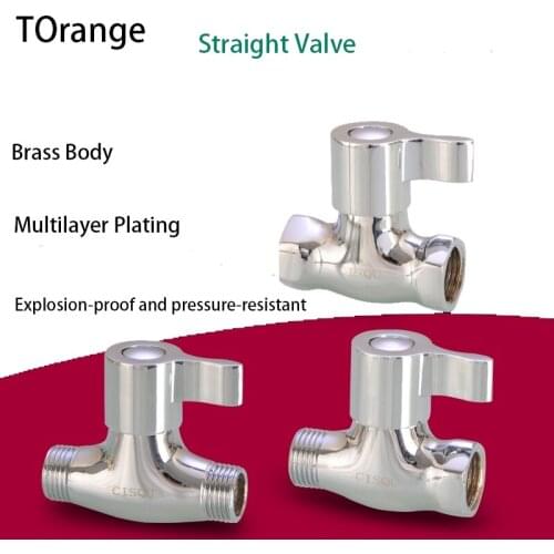 1/2IN Thread inner and outer wire straight valve brass angle valve open valve DN15 water pipe valve switch