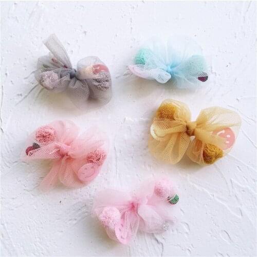 15pcs/lot 5.7*4.8cm DIY Handmade lace butterfly bow Padded Patches Appliques For Clothes Sewing Supplies DIY Hair Decorati