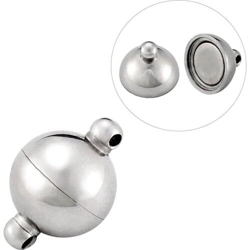 2 Set 304 Stainless Steel Metal Magnetic Clasps for Jewelry Findings Accessories 10/12/14/16mm F60