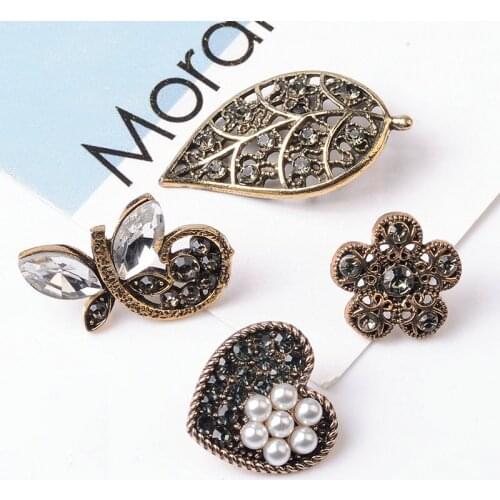 5pcs/lot Alloy Creative Rhinestone Gold Pearls Pendant Button Ornaments Jewelry Earrings Choker Hair bag DIY Jewelry Accessories