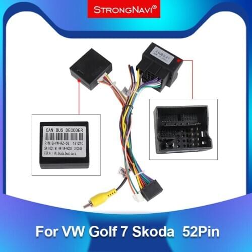 Android Car Audio Player 16pin Power Calbe Adapter With Canbus Box For Volkswagen Golf 7 Skoda Stereo Plug Wiring Harness