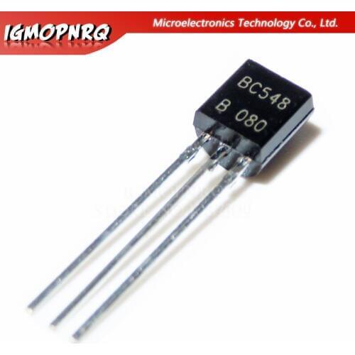 100pcs BC548B BC548 TO-92 Bipolar Transistors - BJT NPN 30Vcbo 30 Vceo 800mA 625mW Trans new original