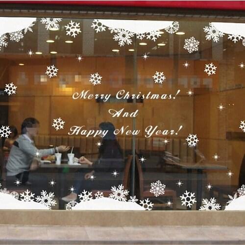 Large Christmas Sticker X mas Decal Posters Vinyl Wall Decals Decor Mural Glass Shop Window Home Decoration
