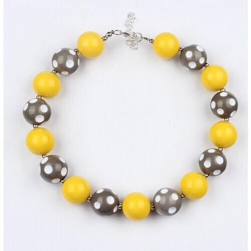 Kids Toddler Girls Lovely Fitting Jewelry 20mmFootball Beads Strand Chunky Necklace Bubblegum Choker Necklace Free Drop Shipping