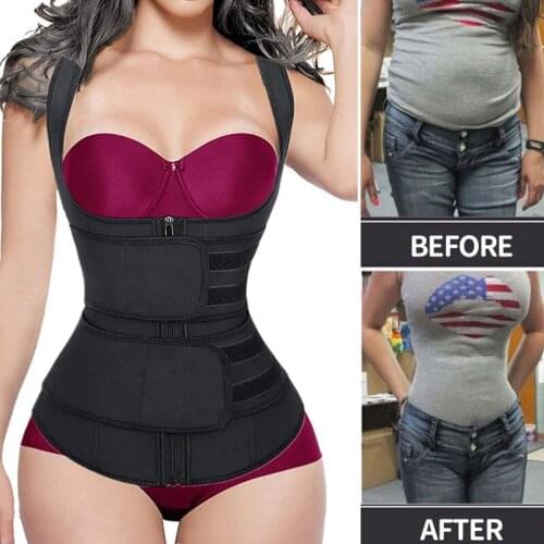 Women Waist Trainer Vest Neoprene Body Shaper Sauna Sweat Suit Slimming Sheath Fitness Workout Corset Top Shapewear Trimmer Belt