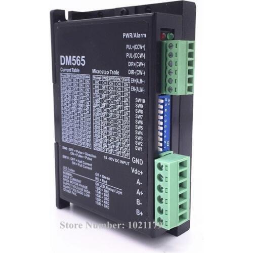 Free shipping DM565 2 phase 57 86 step motor driver 1.0A-6.5A 18V-90V DC motor driver for Nema 34 Motor