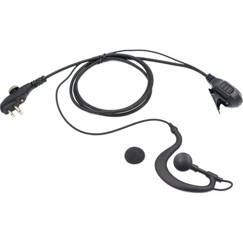 HYT 2 pin earpiece headphone microfone para two way radio walkie talkie earphone g shape headset for hytera TC500 TC610 TC700EX