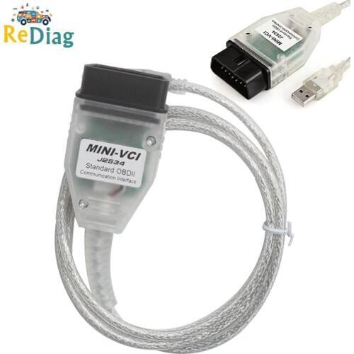 BEST MINI VCI Real Firmware V2.0.4 Newest V15.00.028 For Toyota j2534 K+DCAN Supports K-Line MINIVCI HW2.0.4 FT232RL