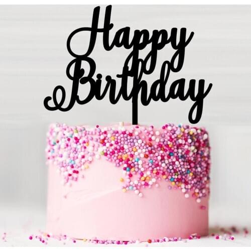 Love Wedding Acrylic Cake Topper Rose Gold Happy Birthday Acrylic Cake Toppers For Wedding Kids Birthday Party Cake Decorations